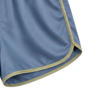 Conjunto de pijama de satén con estampado floral azul acero para mujer, cuello en V, manga corta y pantalones cortos, ropa de dormir suave, personalizada, OEM, ODM. - Product Image 4