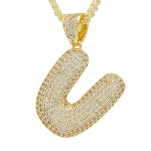 Colgante de Lujo con Letra J y Diamantes de Imitación Moissanite, Chapado en Oro de 18K, Joyería Hip Hop Unisex - Product Image 3