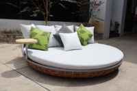 Meubles en rotin d'extérieur, jardin, patio, chaise longue, lit rond, sièges de détente, fabrication au Vietnam