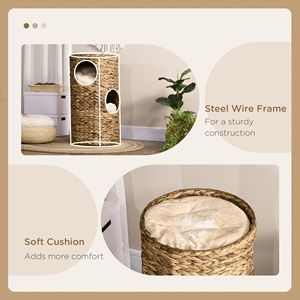 Casa per Gatti a 3 Piani Beige, Torre per Gatti da Interno con Cuscini Rimovibili, Arredamento per Animali Domestici - Product Image 6