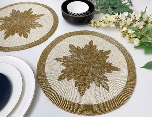Handmade Elegant Beaded Embroidery <b>Placemats</b> Premium Decorative <b>Table</b> Mats for Home <b>Dining</b> Room Restaurant Hotel and Celebration - Product Image 1