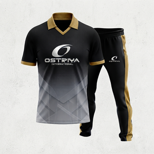Conjunto de Camiseta de Cricket Unisex Ostriya Verde Marrón con Cuello en V, Manga Corta, Transpirable, de Poliéster, con Logotipo Frontal, Uniforme Personalizado Completo, Tallas para Adultos - Product Image 2