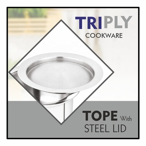 Maxfresh Triply Tope Set Steel Lid Modern Design Eco-Friendly Premium <b>Cookware</b> for Home Kitchen Use 3 Layers <b>Cookware</b> Technology - Product Image 3