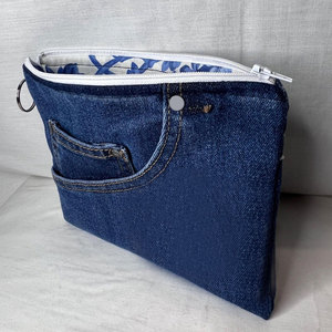 Mini porte-monnaie en tissu jean, portefeuille compact pour cartes, porte-billets portable, accessoire de mode pour femmes et hommes, mini portefeuille en jean - Product Image 3