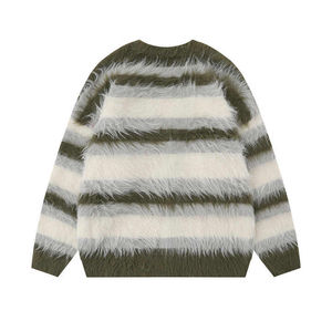 Pull personnalisé en mohair, cardigan pour homme, vêtements de luxe, pull moelleux à manches longues pour l'hiver, fabricant - Product Image 3