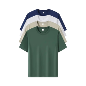 Camiseta Premium Negra de Cuello Redondo, Manga Corta, Lisa, de Algodón, Corte Regular, Informal, Básica para Hombre, Ropa de Calle para Uso Diario - Product Image 4