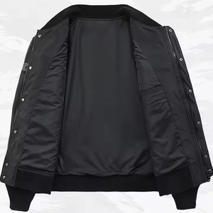 Custom Men's High Quality Stand Collar Silk Shell Breathable Oversized Bomber Jacket Zipper Front Casual Streetwear OEM Service - Product Image 4