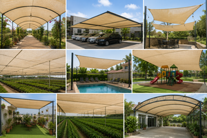 Camel Color beige shade net HDPE Shade Sail <b>Canopy</b> Waterproof <b>Sun</b> Shade for <b>Garden</b> Car Park Outdoor Farm Use - Product Image 2