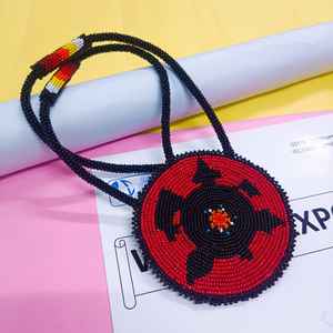 Collar con Colgante de Tortuga Hecho a Mano con Cuentas Rojas, Negras, Amarillas y Blancas y Cordón Largo para un Estilo Artístico Tradicional - Product Image 3