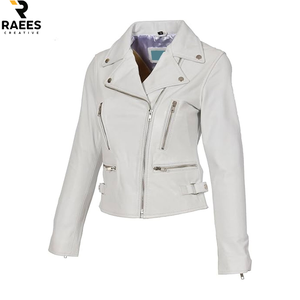 Best Selling Women's <b>Long</b> Breathable <b>Leather</b> <b>Jacket</b> Plain Design Customizable Casual Wear for Wholesale - Product Image 6