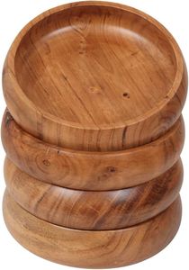 Bols en bambou faits à la main, design minimaliste en bois naturel pour servir les aliments, usage domestique - Product Image 2