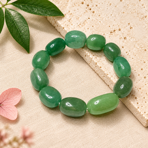 กำไลข้อมือหยกเขียวธรรมชาติประดับด้วยหินรูปไข่ชุบทอง 24k ดีไซน์ทันสมัย ขนาด 19 ซม. ของขวัญสำหรับทุกเพศ - Product Image 6