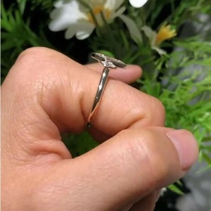 Bague de fiançailles en moissanite taille marquise 2 carats, bague en or massif 14 carats, bague de mariage taille marquise à demi-sertissage, trois pierres pour anniversaire - Product Image 4