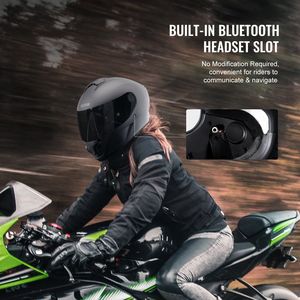 Casco completo moto per Motocross con incorporato per Slot Bluetooth - Product Image 5