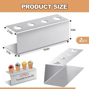 Support pour cornets de crème glacée pour service et présentation lors de fêtes, présentoir à desserts durable pour anniversaires, mariages et décoration de comptoir de glacier - Product Image 3