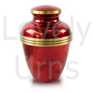 Urna Funeraria Grande de Metal con Banda Roja para Cenizas Humanas, Urna Conmemorativa para Adultos, Proveedor de Fábrica OEM ODM - Product Image 4