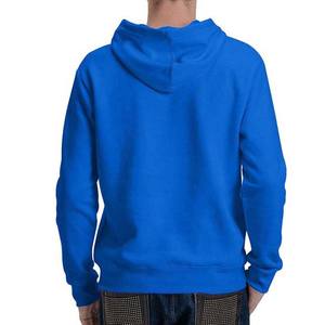 Sudadera con Capucha Azul para Hombre, Ropa Deportiva, Logotipo Personalizado Bordado, Algodón Transpirable, OEM - Product Image 3