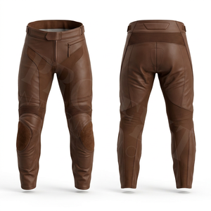 Pantalon de moto en cuir pour homme, protection haute performance, genouillères intégrées, respirant, durable, coupe ajustée, équipement personnalisable, pantalon moto avec logo sur mesure - Product Image 2