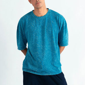 Eco-friendly Acid Wash T-shirt 100% Cotton Knitted Breathable Customizable Premium Fabric O-neck Regular Fit For Outdoor - Product Image 3