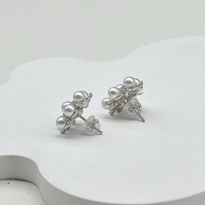 Zhuji Natural Freshwater Pearl <b>Stud</b> <b>Earrings</b> Snowflake Style Aurora Transparent Round AK S925 Silver <b>Fine</b> Jewelry - Product Image 3