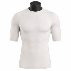 T-shirt de compression performant pour hommes, manches courtes, écologique, respirant, séchage rapide, sous-vêtement de sport, protection anti-UV, gym - Product Image 1