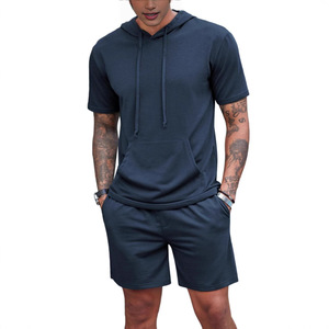 Custom High Quality Summer Plus Size Men's <b>T</b>-<b>Shirt</b> and Shorts Sets New <b>Hoodie</b> Design <b>with</b> Short Sleeves and Loose Casual Shorts - Product Image 2