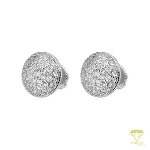 Boucles d'oreilles clous rondes de luxe en micro-moissanite, en argent sterling 925, serties de diamants, bijoux de luxe - Product Image 6