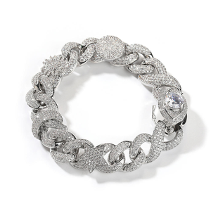 Round Cluster Moissanite Diamond <b>Bracelet</b> 925 Silver Iced Out <b>Ball</b> Link Chain Luxury Jewelry for Men Women Gift - Product Image 5