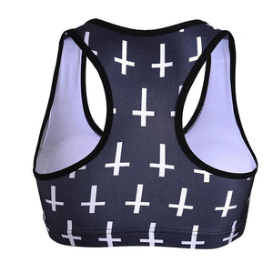 Women Racerback Sports Bra Geometric <b>Plus</b> Print Breathable Medium Support Fitness Workout <b>Top</b> Spandex Polyester Sports Bra - Product Image 3