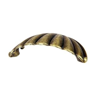 Poignée de meuble vintage en métal en forme de coquille, finition laiton antique, pour tiroir - Product Image 4