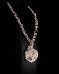 Bijoux Hip Hop personnalisés et tendance en Moissanite VVS, avec nom gravé, en Argent 925 plaqué or bicolore, certifiés unisexe - Product Image 5