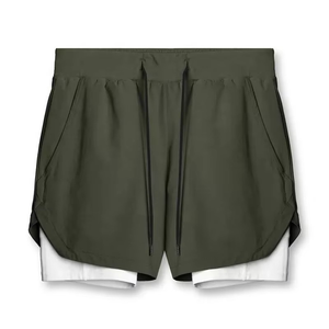 Men's Double <b>Layer</b> Fitness Shorts Men Fitness Gym Training 2 in 1 Sports Shorts Quick Dry Workout Jogging Double <b>Layer</b> Shorts - Product Image 3