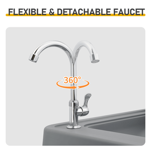 Portable <b>Folding</b> Outdoor <b>Table</b> for Fish Filleting Hunting and Cutting with Sink Faucet - Product Image 6