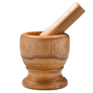 ครกไม้แบบคลาสสิกสำหรับบดเครื่องเทศ สมุนไพร เมล็ดพืช และเตรียมยาสมุนไพร - Product Image 1
