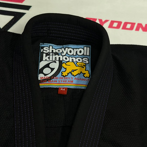 New Latest <b>Model</b> Shoyorol Brazilian Jiu Jitsy Gi in Black Color With Purple Labels Mixed Martial Arts Wears - Product Image 5