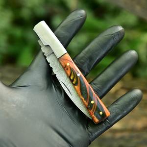 มีดพับสำหรับใช้งานกลางแจ้ง ใบมีดคมตรง พร้อมระบบล็อคกรอบที่ปลอดภัย เหมาะสำหรับการล่าสัตว์และการเตรียมอาหาร - Product Image 6