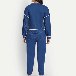 Ensemble deux pièces décontracté pour femme : Sweat-shirt à col rond et pantalon à taille élastique, en coton à séchage rapide, avec dentelle et design personnalisé, idéal pour l'hiver, manches longues - Product Image 3