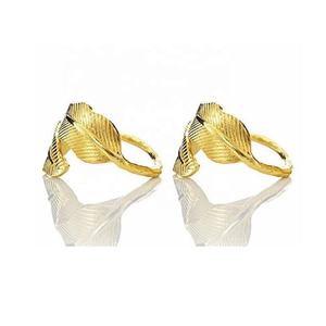 Feuille Serviette Anneau Dîner Nappe De Table ou Papier En Métal Serviette Anneau De Mariage Fête De Pendaison De Crémaillère Cadeau Maison Décoratif Serviette Anneau - Product Image 5