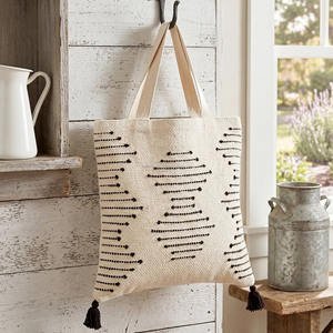 Sac Bohème Chic Moderne Tissé à la Main Blanc Élégant Qualité Supérieure Sac Latéral Bohème avec Pompon Sac de Rangement Été Durable pour Vêtements - Product Image 6