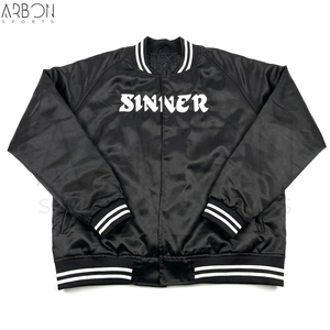 Vestes bomber pour hommes en tissu satiné, couleur noire, streetwear urbain, nouvelle arrivée, vêtements d'hiver, haute qualité, design tendance, OEM ODM, sur mesure - Product Image 2