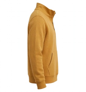 Custom Mustard Gold Quarter <b>Zip</b> Sweatshirt Oversized Stand Collar Kangaroo Pocket Warm Fleece Streetwear Casual Unisex Blank Top - Product Image 4