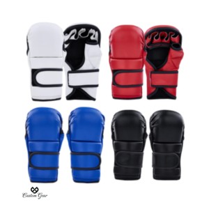 Gants d'entraînement MMA en cuir OEM avec protection intégrale des jointures pour sacs de frappe et sacs de combat - Product Image 1