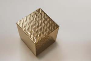 Textured Gold <b>Cube</b> Shape Side <b>Table</b> For Living room Bedroom Home Furniture - Product Image 5