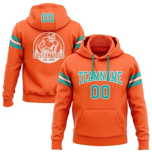 Sweat-shirt à capuche de football orange et blanc aqua, nouveau design, sur mesure, vente en gros directe pour l'industrie - Product Image 1
