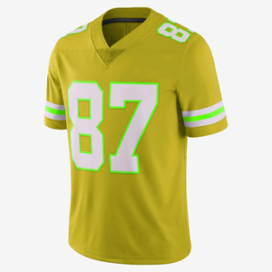 Maillot de football américain personnalisé pour adultes, col en V, 100 % polyester respirant, sublimation intégrale, nom et numéro d'équipe - Product Image 3