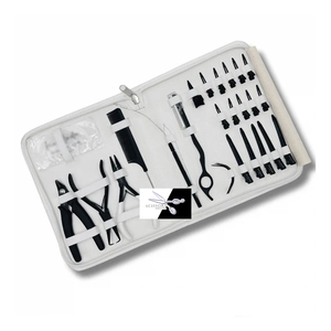 Kit de herramientas de plástico y acero inoxidable impermeable con micro alicates de bucle, tijeras, peines y estuche para técnicos de salón - Eliminación de extensiones - Product Image 2