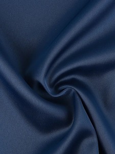 Chemise élégante en satin bleu marine à manches longues et col en V pour femme, haut à manches longues, mode K-pop, style bureau, coupe ajustée pour femme - Product Image 4