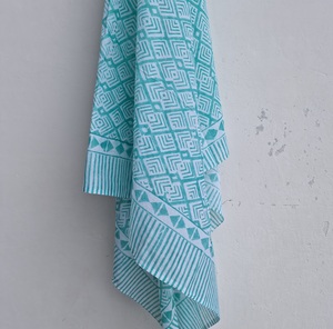 Indian Hand Block Print Pareo Wrap Cotton Beach <b>Sarong</b> for Women Bohemian Resort Wear Cover Up Beach Wear Bikini Cover Up - Product Image 3