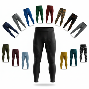 Whole Sale Cheap Price High Quality Solid Plain Blank Compression Leggings Training Jogging Exercise Custom Printed Skinny Pants - Product Image 1