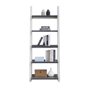 5 Tier Storage Rack Bookcase Living Room Ladder <b>Shelf</b> with Rubber Wood Frame <b>for</b> Home Office or <b>Kitchen</b> Use - Product Image 2
